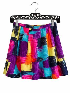 Trina Turk Size 8 NWT Silk Blend Abstract Skater Skirt with Pockets